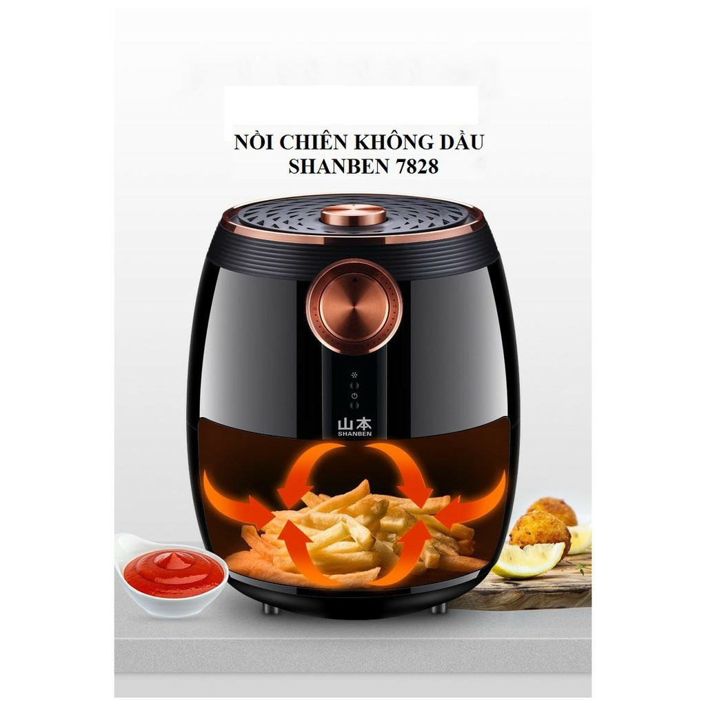 Nồi chiên không dầu điều khiển cơ Shanben 7828 4.5L