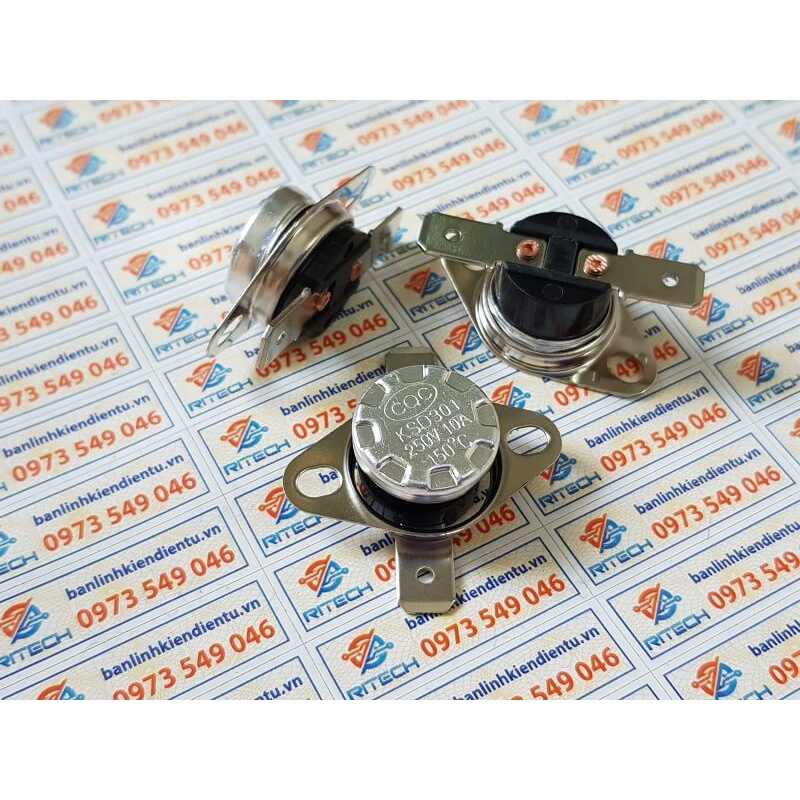 [combo 2 chiếc] Relay nhiệt KSD301 150 độ 10A 250V thường đóng