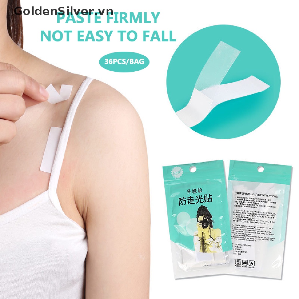 Set 36 Băng Keo Hai Mặt Màu Vàng Bạc Trong Suốt Chống Oxy Hóa Cho Đầm / Toàn Thân