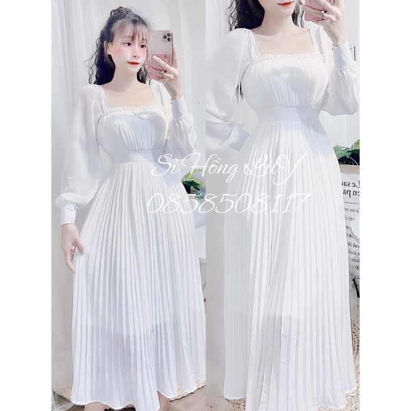 Đầm dập ly tay dài