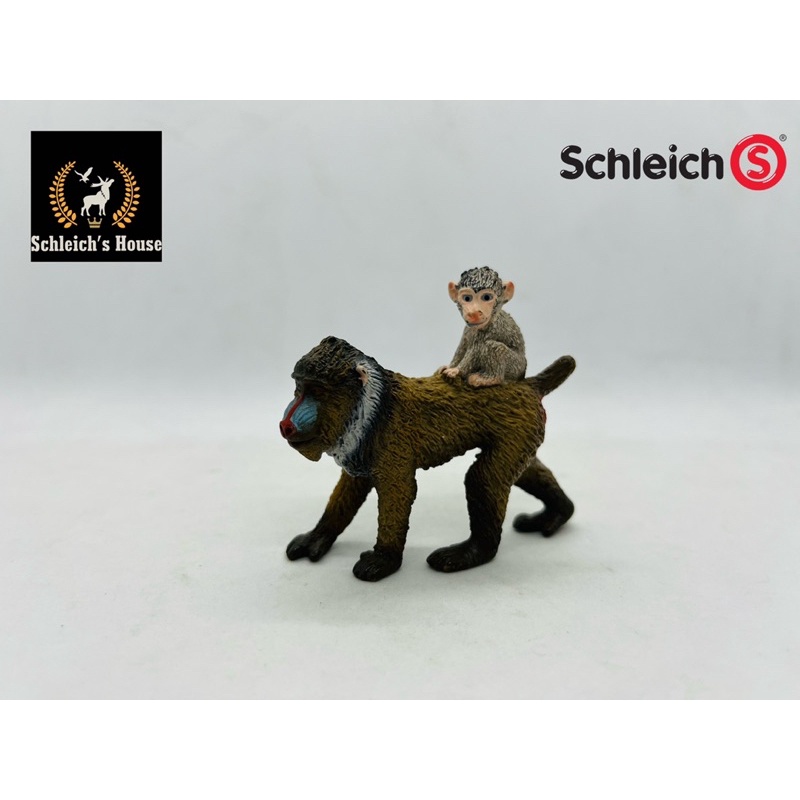 Mô hình động vật , đồ chơi con vật Schleich chính hãng Khỉ đầu chó mẹ và con 14716 - Schleich House