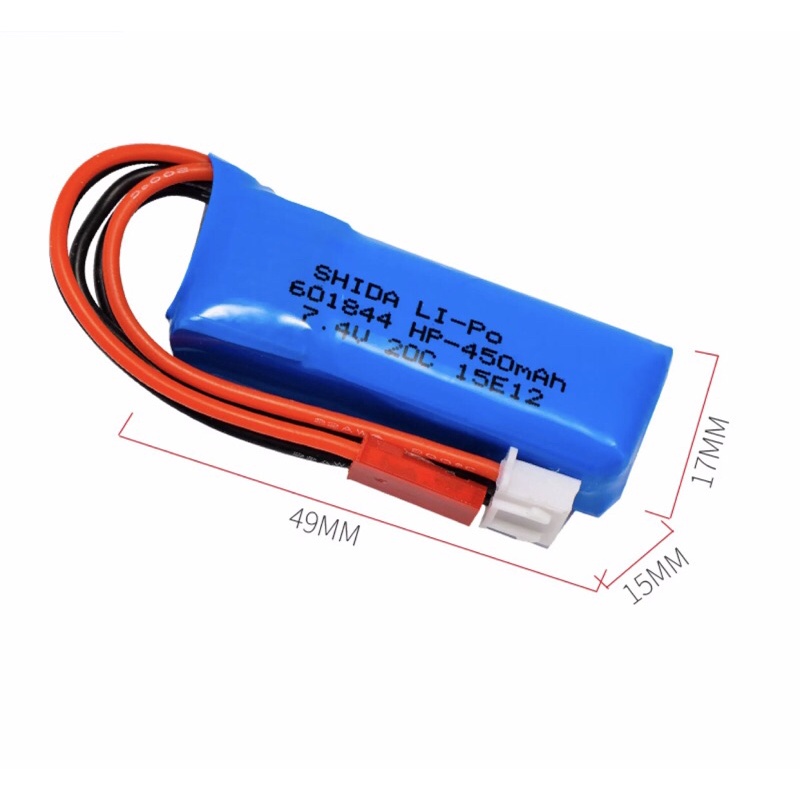 [HCM]Pin lipo 2s 450mAh 20C nâng cấp Wltoys K969 K989