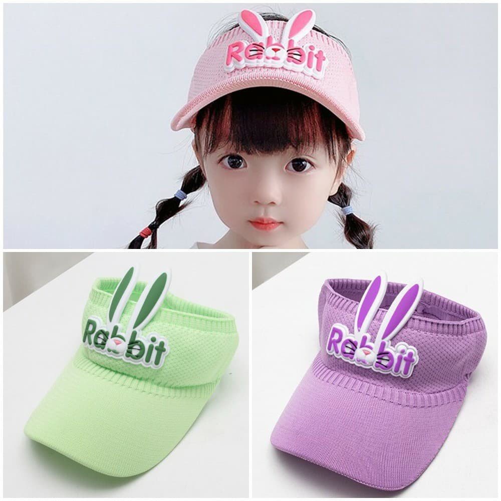 Mũ Hở Chóp-Mũ Nửa Đầu Chống Tia Cực Tím Chống Nắng Hình Thỏ Dễ Thương Cho Bé Gái