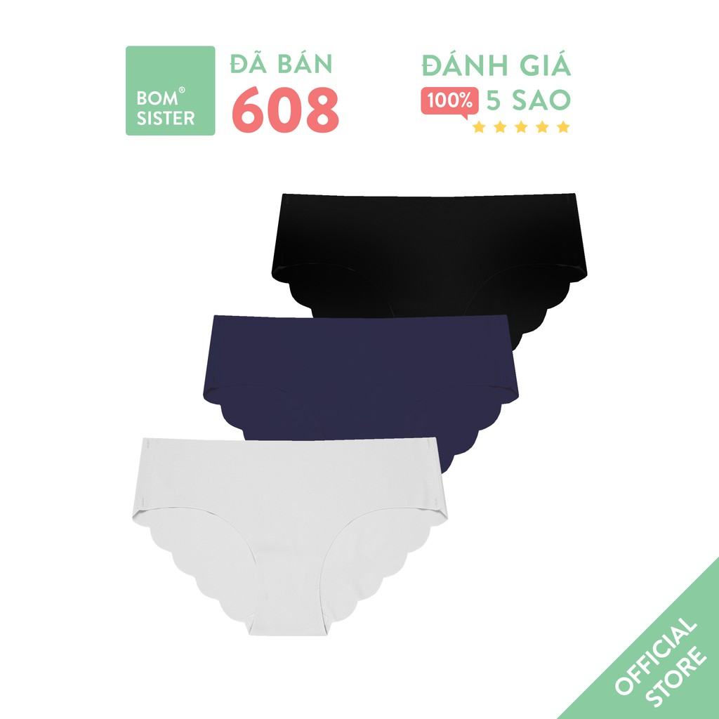  Combo 3 quần lót su viền hoa không viền lưng vừa đáy ép phần 1 BOM SISTER CBQ3019