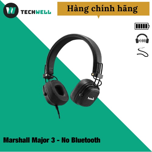 Tai nghe Marshall Major 3 No Bluetooth [Hàng Chính Hãng]