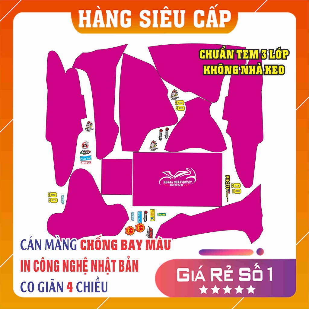 Tem xe wave   chất liệu cao cấp,chống bay mầu - chống nước