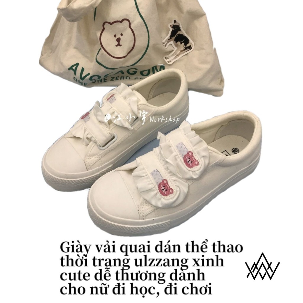 Giày vải quai dán thể thao cho học sinh đi học,đi chơi