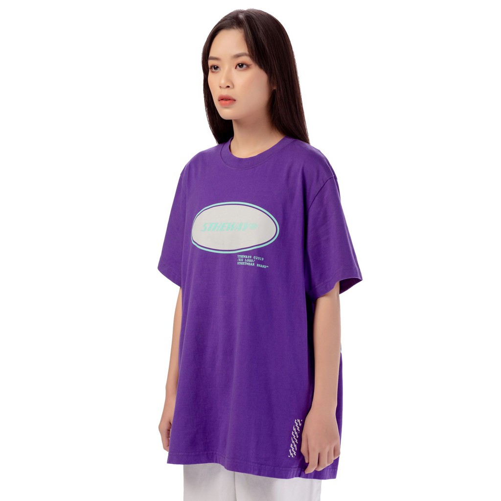 5THEWAY® /oval/ SQUARE TEE™ in PURPLE aka Áo Thun Tím Tay Ngắn