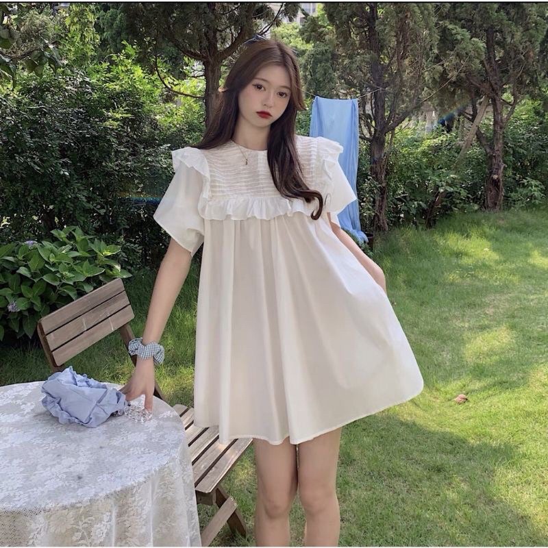 Áo babydoll kiểu áo váy ngực bèo xếp nếp ulzzang LOKISO AK13