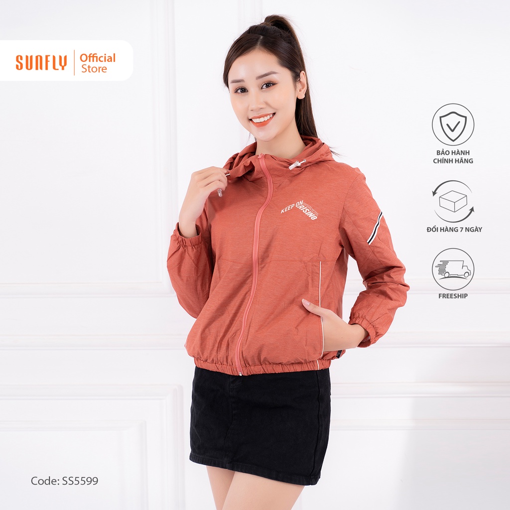 Áo khoác gió nữ lót lưới có mũ SUNFLY SS5599