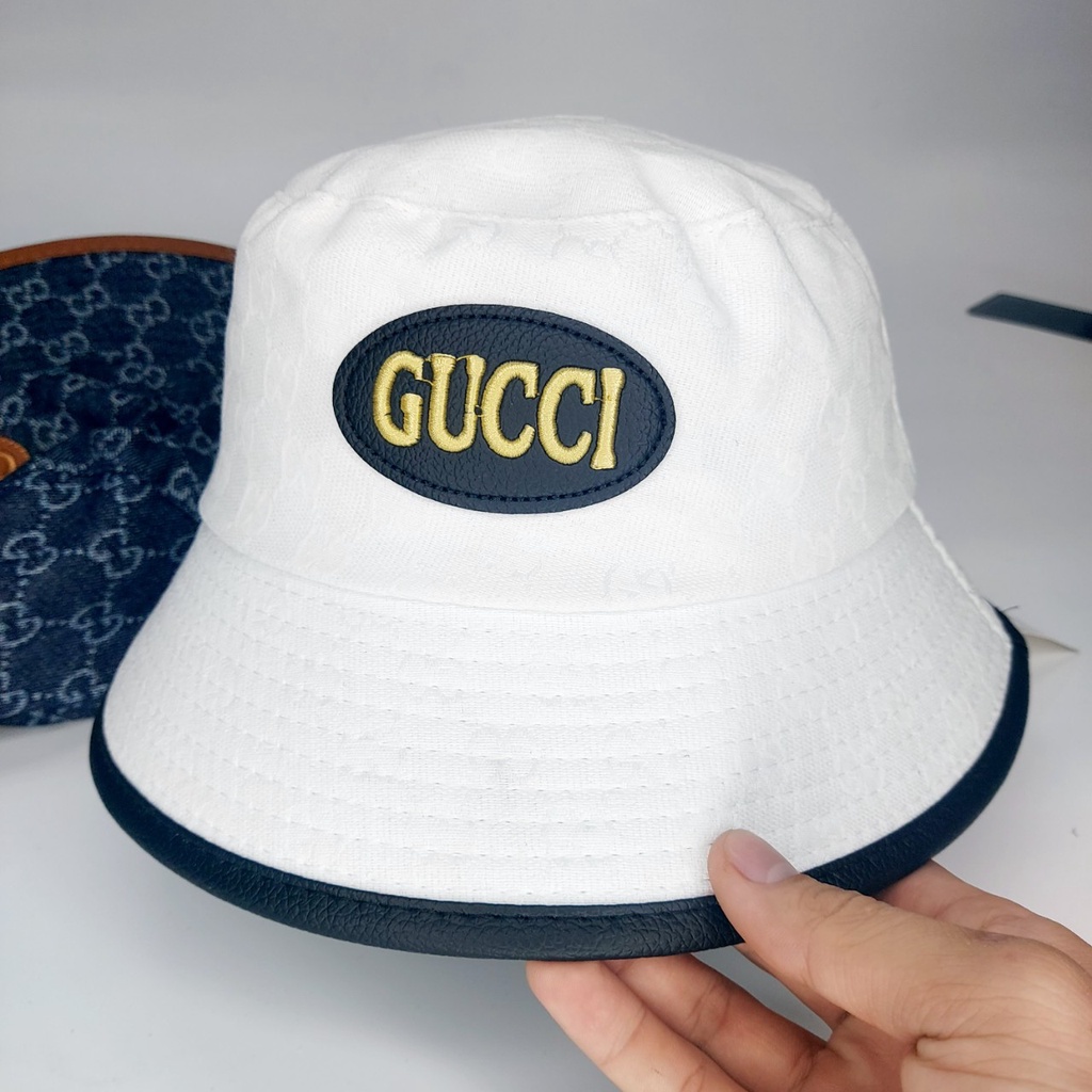 Nón vành tròn Gc logo nổi chất liệu da họa tiết đẹp from 56 - 58