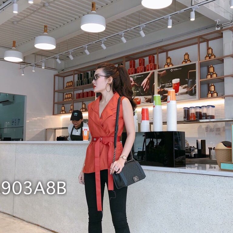 G42. 940. ÁO KIỂU CỔ VEST ĐAI BỤNG