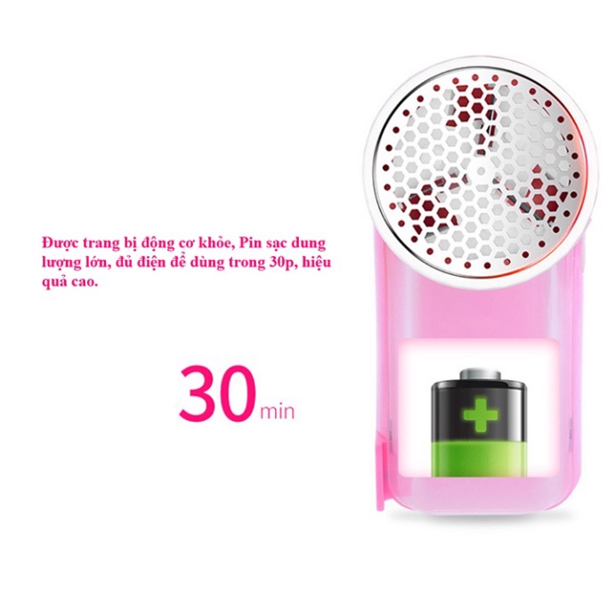 Máy cạo lông xù quần áo nhỏ gọn tiện dụng dùng pin sạc