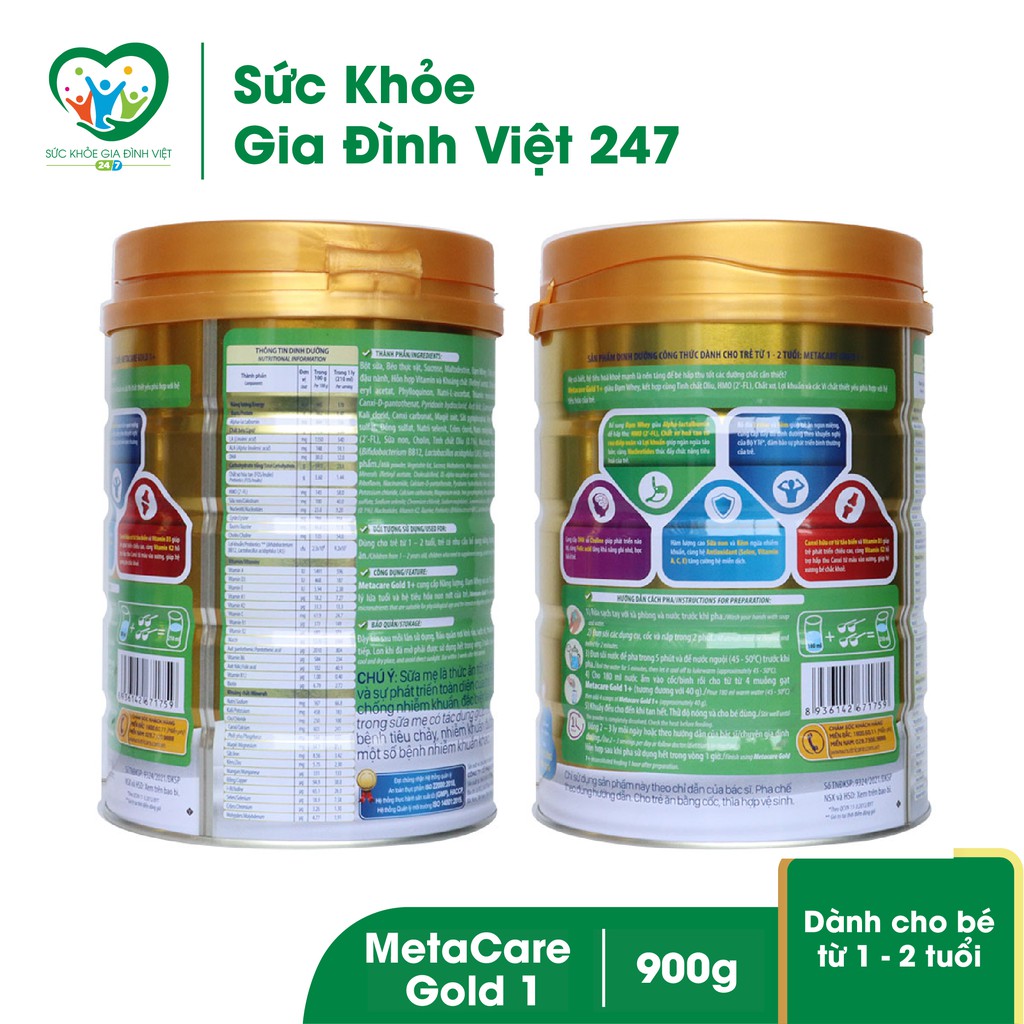 Sữa MetaCare Gold 1+ (900G - Date mới)