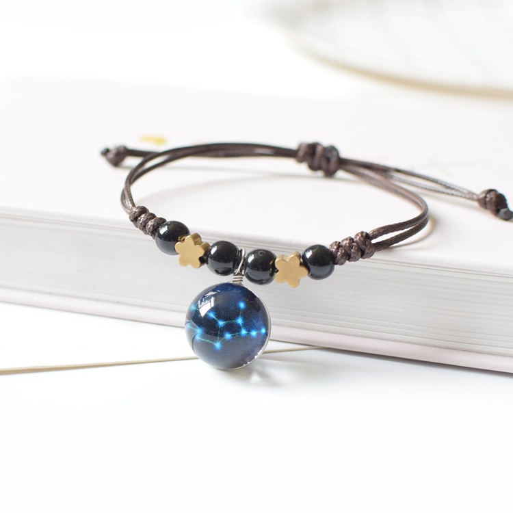 [Hàng Sẵn] Vòng Tay Dây Rút Mặt Đá GALAXY phát sáng Độc đáo