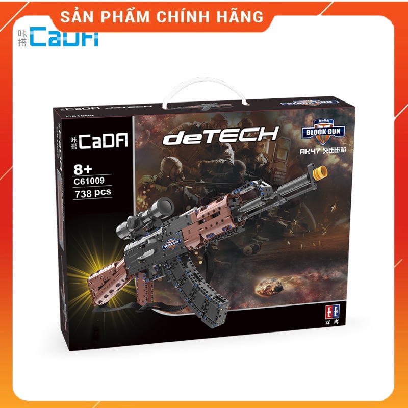 Đồ chơi xếp hình CaDA C61010, đồ chơi lắp ráp kiểu LEGO mô hình PUBG AK47 653 Mảnh Ghép