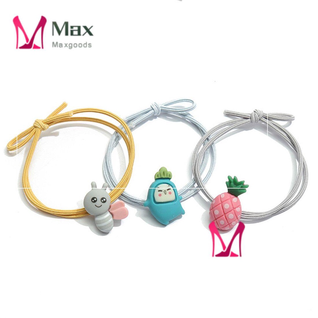 Dây Buộc Tóc Co Giãn Họa Tiết Quả Dứa/Chú Ong Dễ Thương Dành Cho Nữ