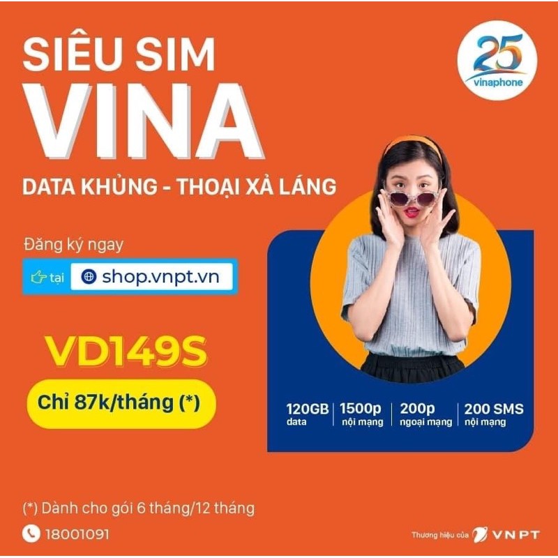 Siêu sim VinaPhone Data cực khủng 6 tháng