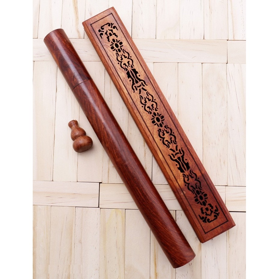COMBO ỐNG TRẦM HƯƠNG KHÔNG TĂM VÀ HỘP XÔNG TRẦM CÓ VẢI CHỐNG CHÁY TỪ GỖ HƯƠNG NGUYÊN KHỐI