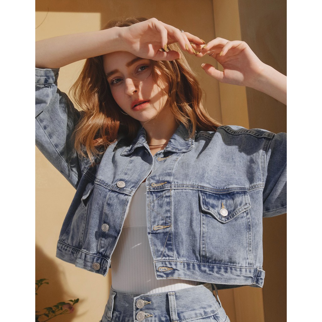 Áo khoác jean dáng lửng cá tính nữ Air Space 2110126001 | BigBuy360 - bigbuy360.vn