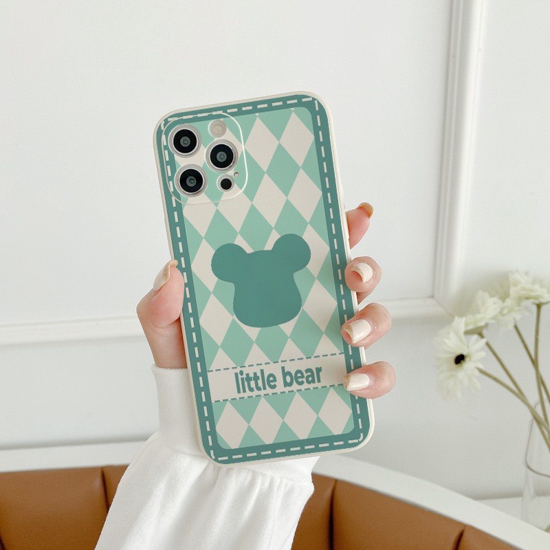 Ốp lưng iphone hình gấu little bear G32 dẻo cạnh vuông bảo vệ camera 7plus/8plus/x/xs/xsmax/11/12/13/14/pro/promax