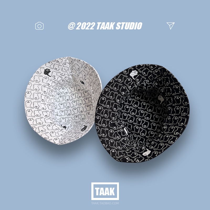 Nón Tai Bèo Chống Nắng Hai Mặt Họa Tiết Mèo Dễ Thương Phong Cách Nhật Bản