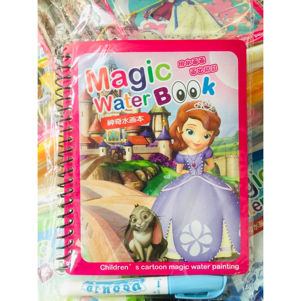 Tranh tô màu nước ma thuật, sách tập tô thần kỳ, magic water book cho bé giá tốt với 20 chủ đề tặng 1 bút tô màu
