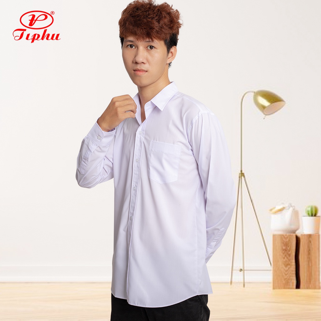 Áo trắng học sinh nam tay ngắn, đồng phục đi học cho bé trai từ 20-95 kg, vải KT Silk mềm mướt