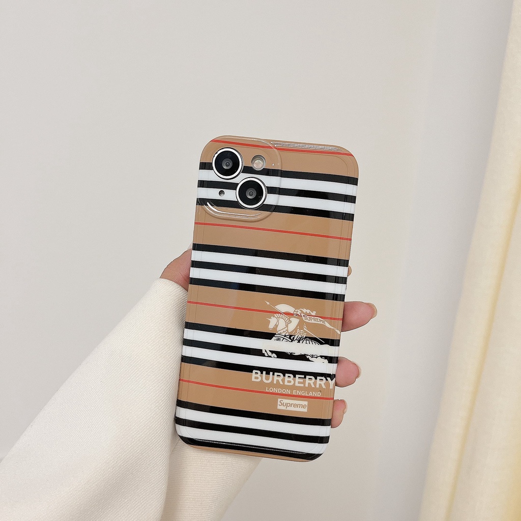 BURBERRY Ốp Điện Thoại Họa Tiết Caro Sang Trọng Cho iphone 13 Pro Max i13 13pro 11ProMax i11 iX Xs XR Xs Max 7plus 8plus 12Pro 12 Pro Max