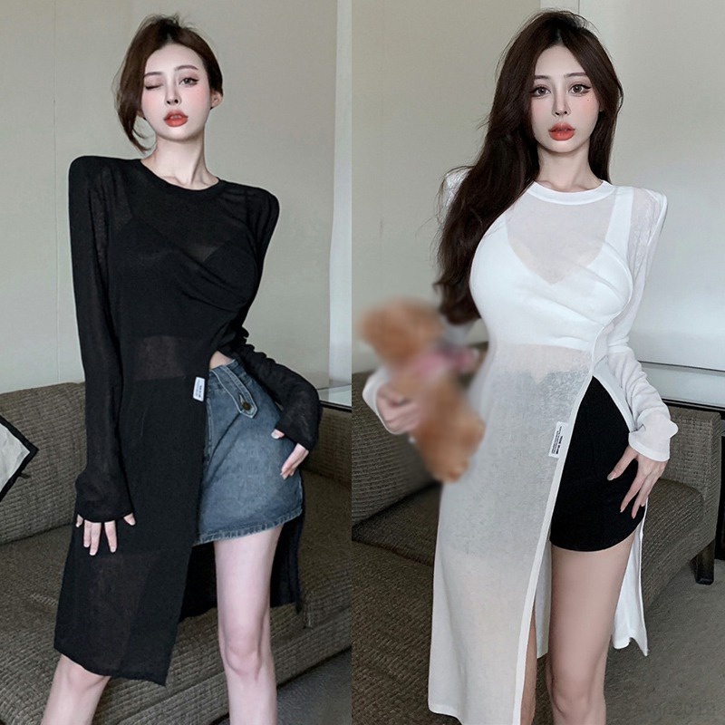 Áo Sơ Mi Tay Dài Màu Sắc Đơn Giản Phong Cách Hàn Quốc Thời Trang Cho Nữ