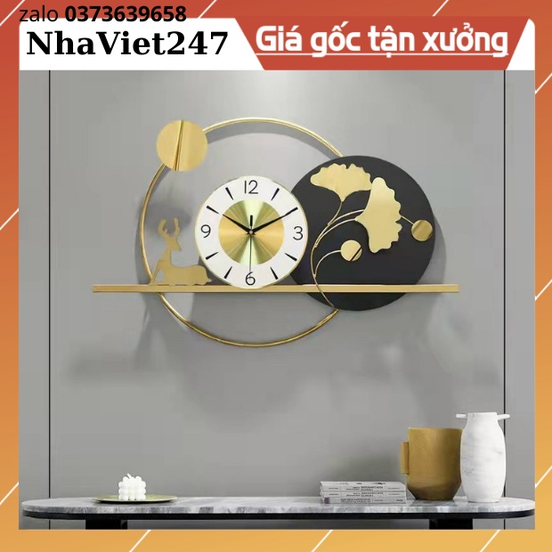 Đồng Hồ Treo Tường Trang Trí-Mã 2234-Kt-72x50cm-tranh decor kim loại đẹp,giá rẻ-quà tặng ý ngĩa-hàng nhập khẩu -bh 5 năm
