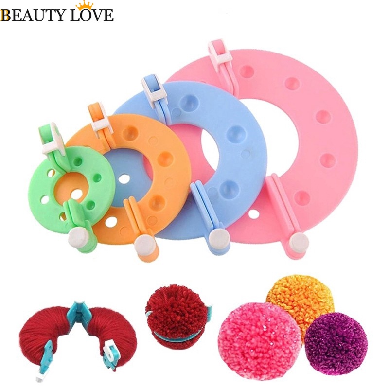 Bộ 8 Dụng Cụ Làm Quả Cầu Lông Xù / 4 Kích Cỡ Khác Nhau
