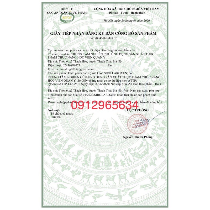 Si rô Laroxen thảo dược giúp ngủ ngon tĩnh tâm an giấc giảm suy nhược thần kinh của Học viện Quân Y