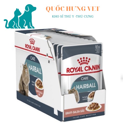 Pate dinh dưỡng gỡ búi lông cho mèo Royal Canin Care Hairball 85g - QUOCHUNGVET