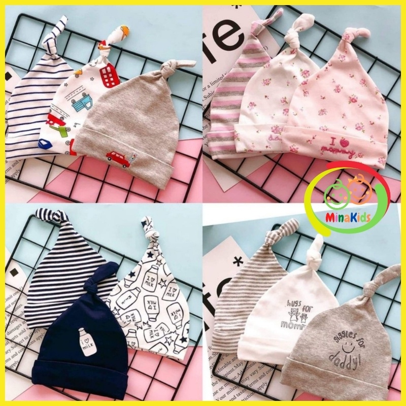 Mũ Momcare Sét 3 Chiếc Cho Bé Cotton Mềm Mại MU04