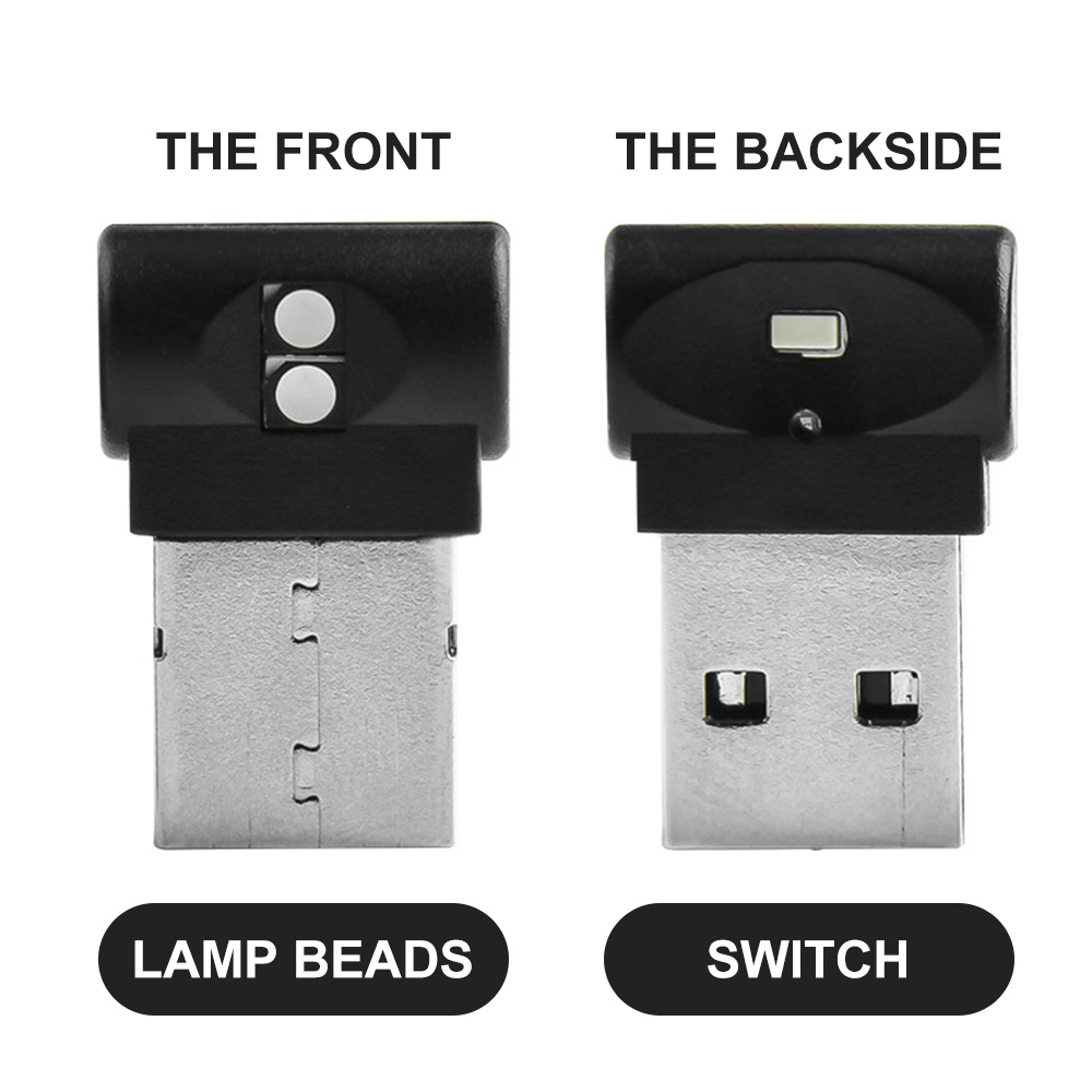 Đèn LED USB Mini Trang Trí Nội Thất Xe Hơi Màu Neon 7 Kiểu Chất Lượng Cao