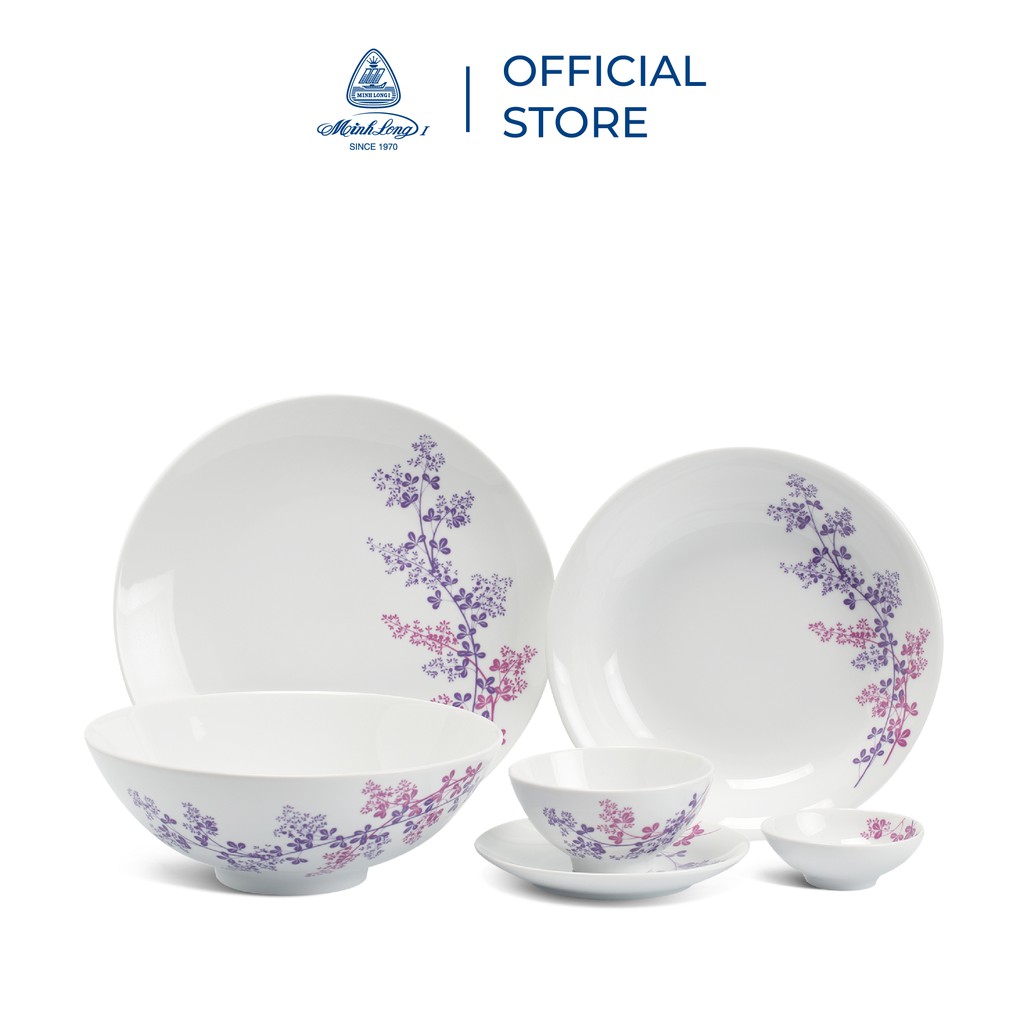 Bộ 10 chén sứ cao cấp Minh Long 11.5 cm - Daisy - Cỏ Tím