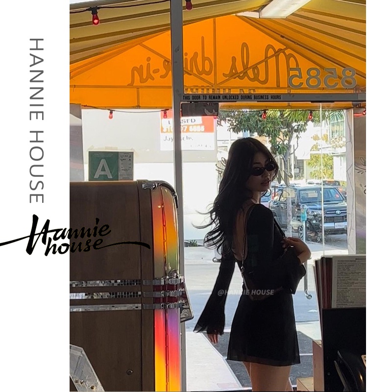 Đầm Dài Tay Hở Lưng Hai Lớp Xinh Xắn Dành Cho Nữ