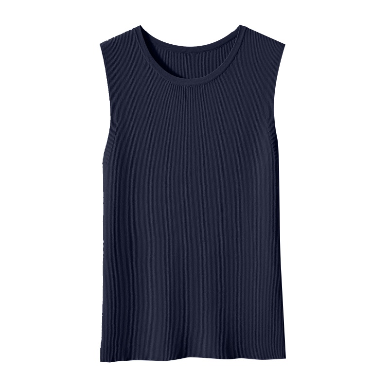 Áo Len Không Tay Cổ Tròn Màu Sắc Đơn Giản Thời Trang Mùa Hè Cho Nữ