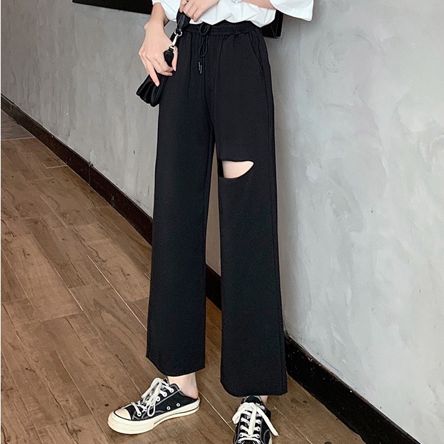 SUXI Quần Thể Thao Lưng Cao Dáng Rộng Màu Sắc Đơn Giản Thời Trang Mùa Xuân Thu Theo Phong Cách Hàn Quốc Cho Nữ