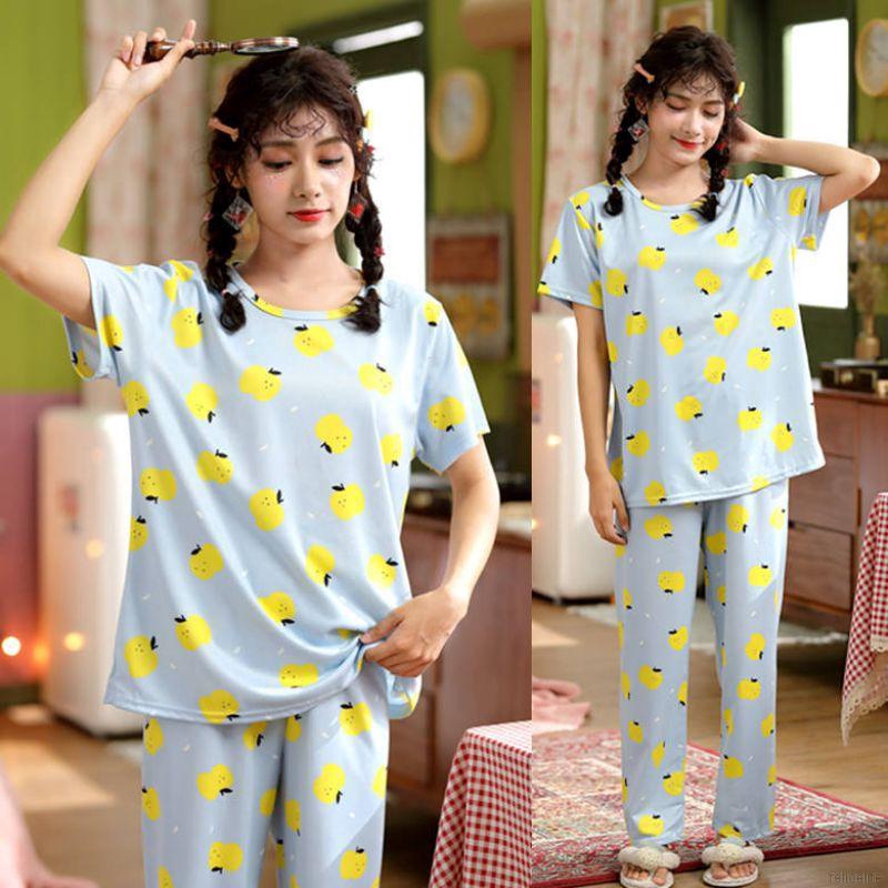 Set Đồ Ngủ Ngắn Tay Form Rộng Phong Cách Trẻ Trung Dành Cho Nữ