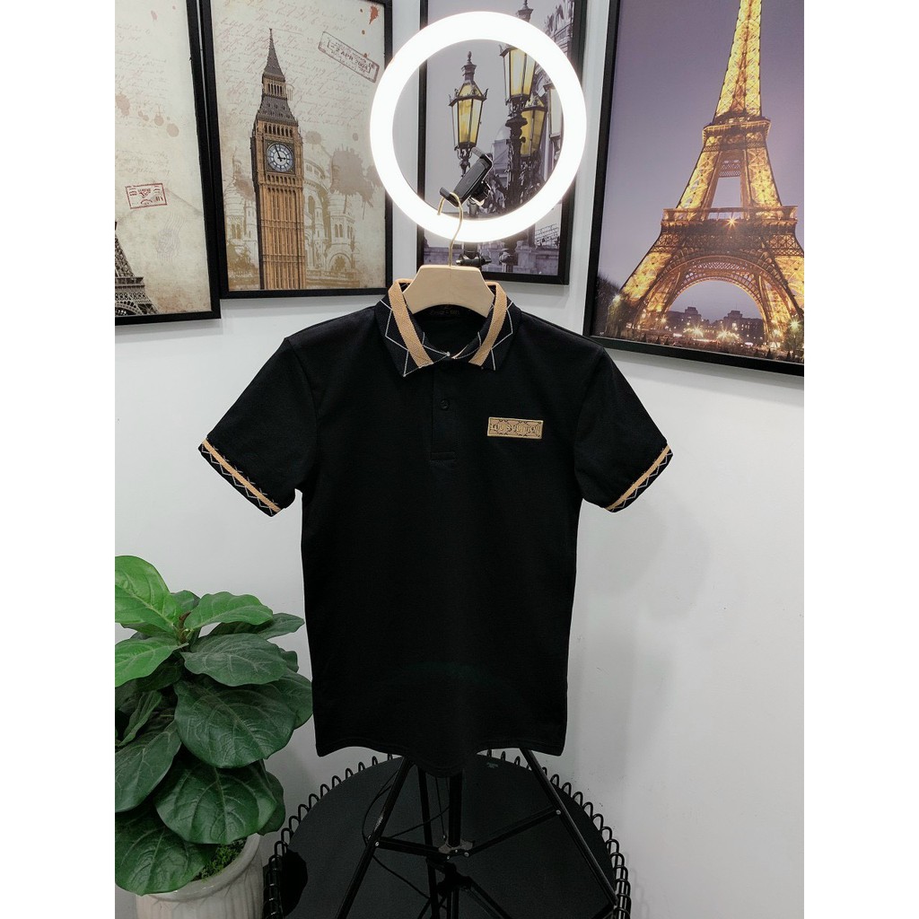 Áo thun nam tay ngắn có cổ polo siêu cấp giá rẻ phối họa tiết sang trọng vải đẹp co dãn 4 chiều cao cấp | BigBuy360 - bigbuy360.vn