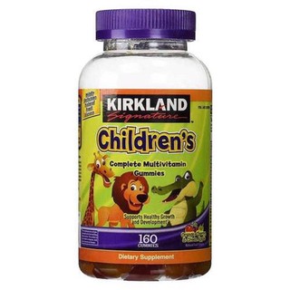 [Mã FMCG8 giảm 8% đơn 500K] Kẹo dẻo Kirkland Children's Multivitamin Gummies dành cho bé biếng ăn, thiếu chất 160 viên