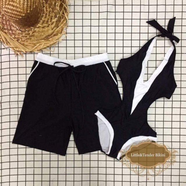Bikini couple lá xanh