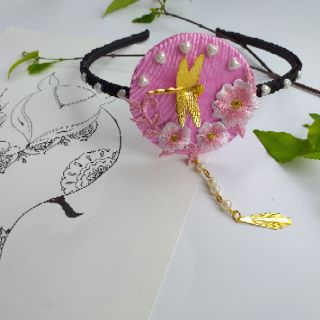 Cài tóc Hanbok Hồng Hoa Thêu