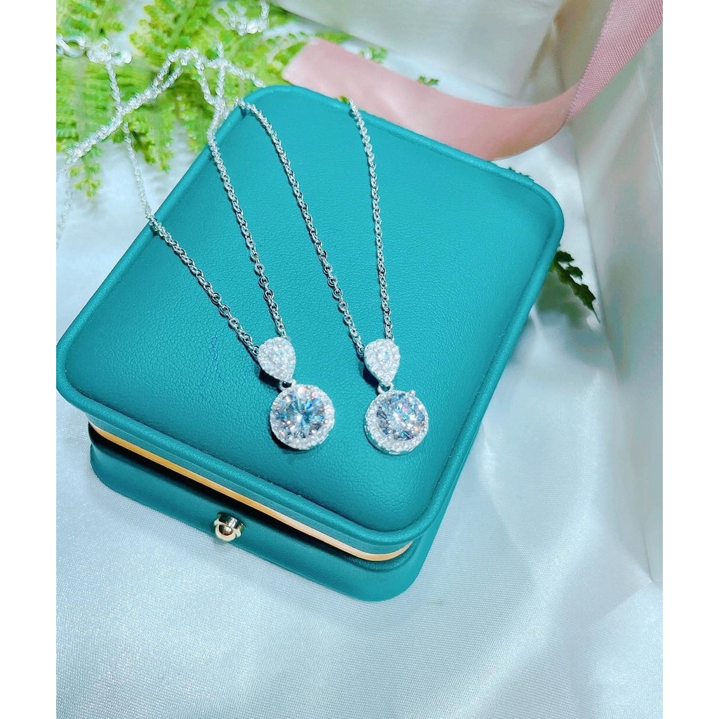 Dây chuyền nữ - dây mặt đá 8mm bạc ta mẫ h21 - Thanh bạc