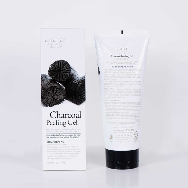 ( Hàn Quốc ) Tẩy da chết Than hoạt tính than Arrahan Charcoal Peeling Gel 180ml