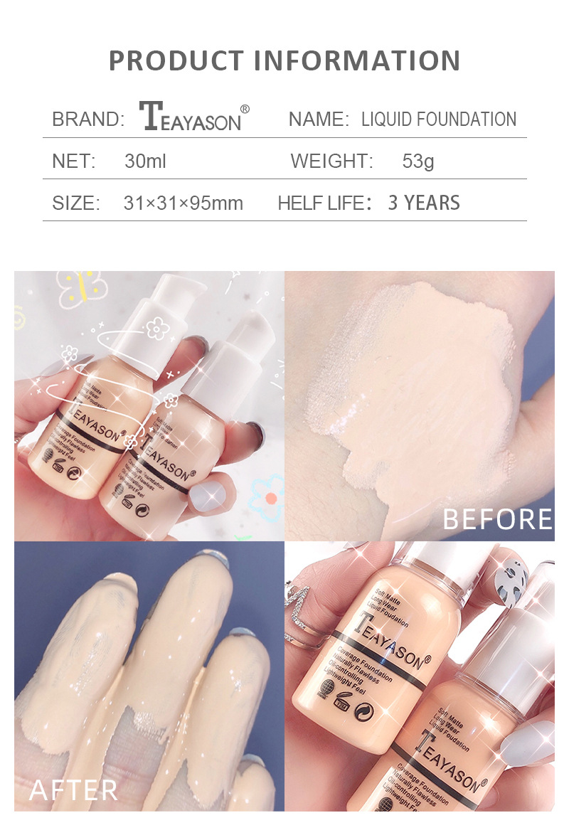 (Hàng Mới Về) Kem Nền Bb Che Khuyết Điểm Dưỡng Ẩm Lâu Trôi Chống Thấm Nước Dễ Sử Dụng Teayason | BigBuy360 - bigbuy360.vn