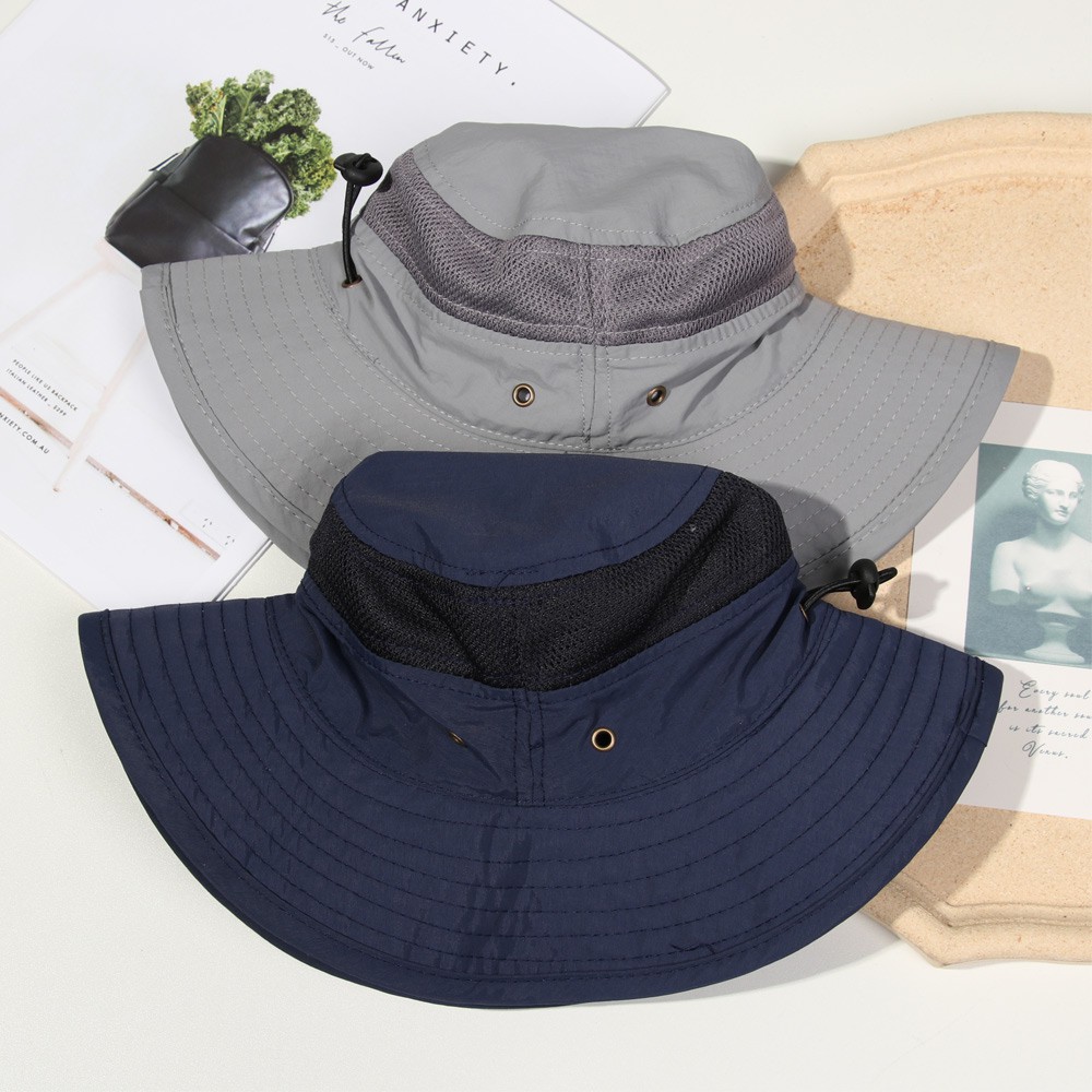 Mũ rộng vành che nắng chất liệu cotton thoáng khí cho bé