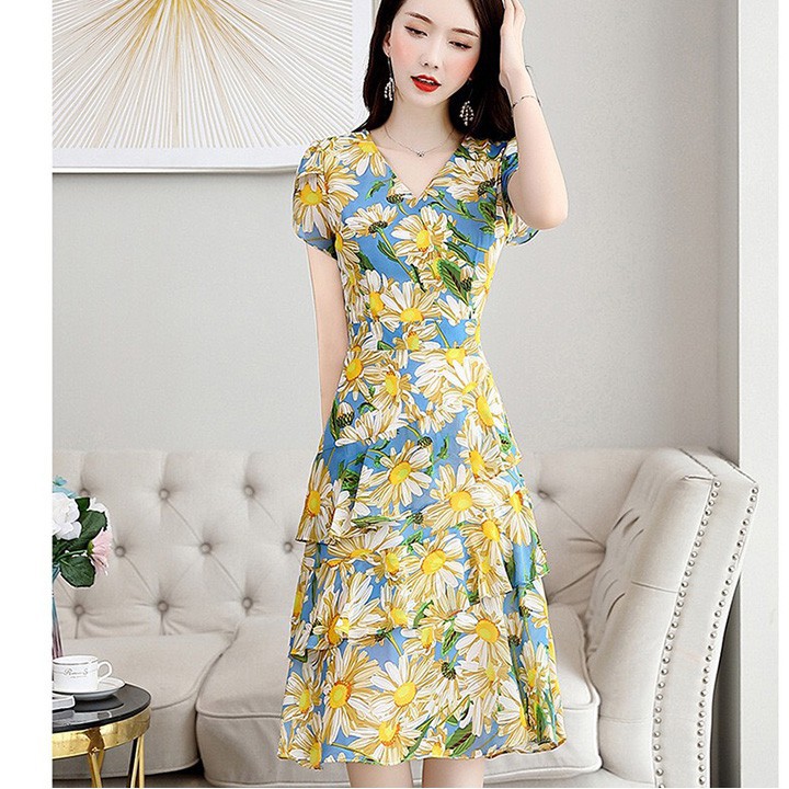 ĐẦM XOÈ HOA XẾP TẦNG XINH YÊU NGẤT NGÂY | ĐẦM XOÈ TẦNG | BigBuy360 - bigbuy360.vn